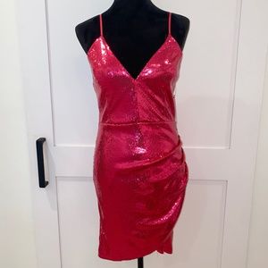 Lulus Glisten Up Hot Pink Sequin Bodycon Dress